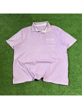 Vineyard Vines Striped Island Polo Shirt Mens Size M Purple Pink Casual